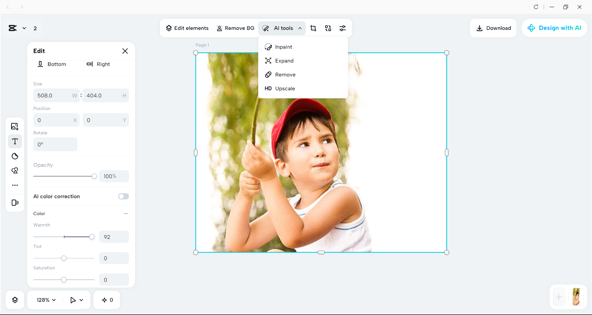 Interface of the CapCut desktop video editor - an efficient tool to edit and enhance Facebook images