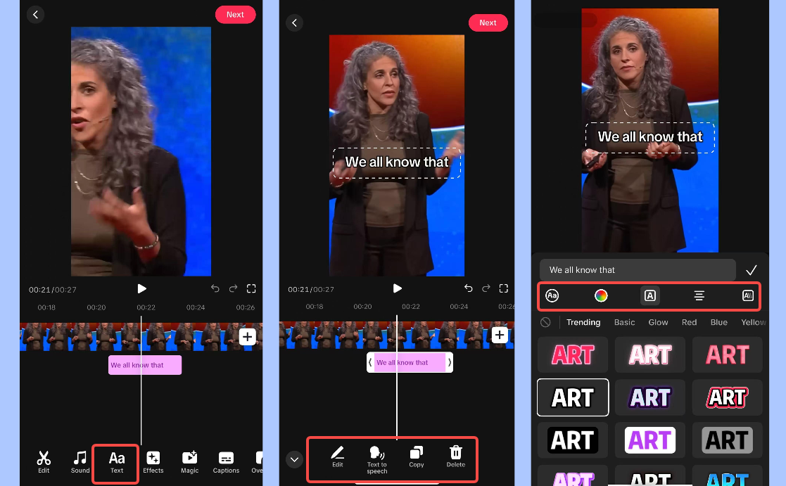 Adding captions to TikTok videos manually using the TikTok app