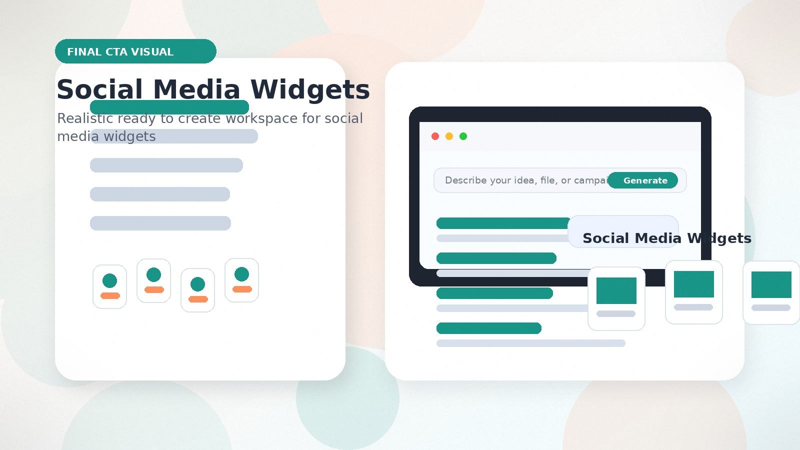 Social Media Widgets realistic final CTA visual visual for social media widgets