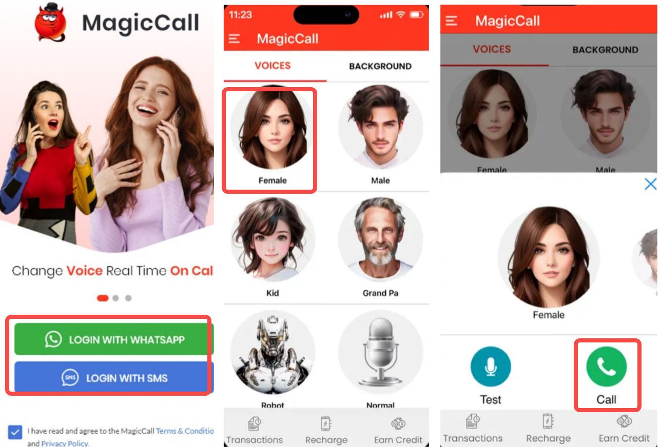 Making fun calls while using MagicCall voice changer