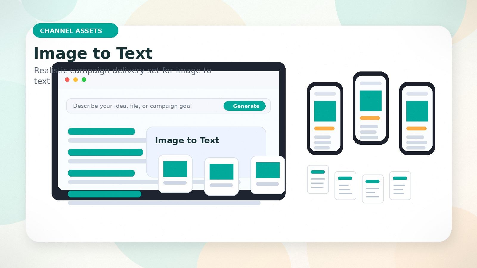Image to Text realistic channel assets visual for image to text