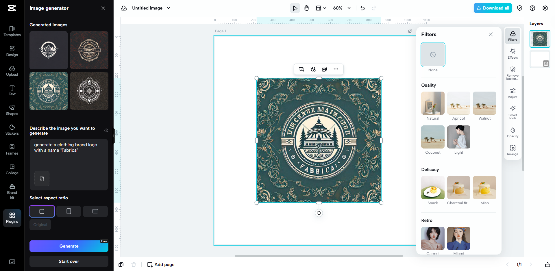Interface of CapCut Web - a quick way to make branding logos