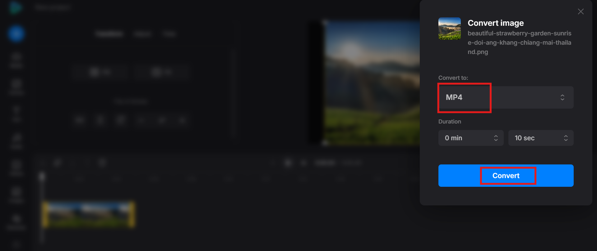 Convert video from PNG