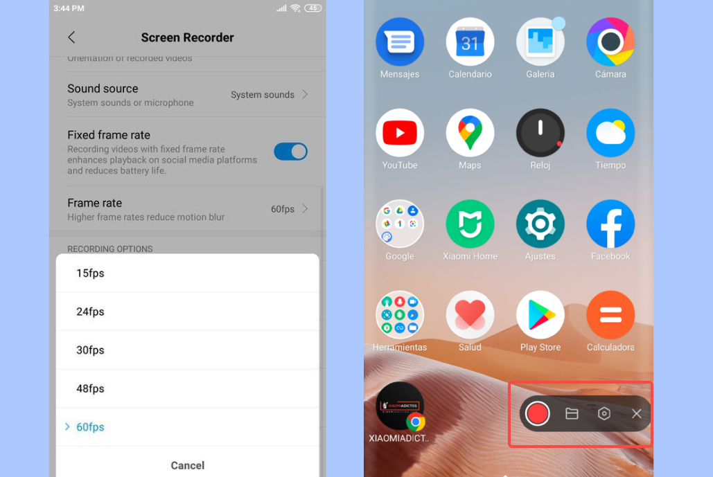 Stop and access the recording in the gallery