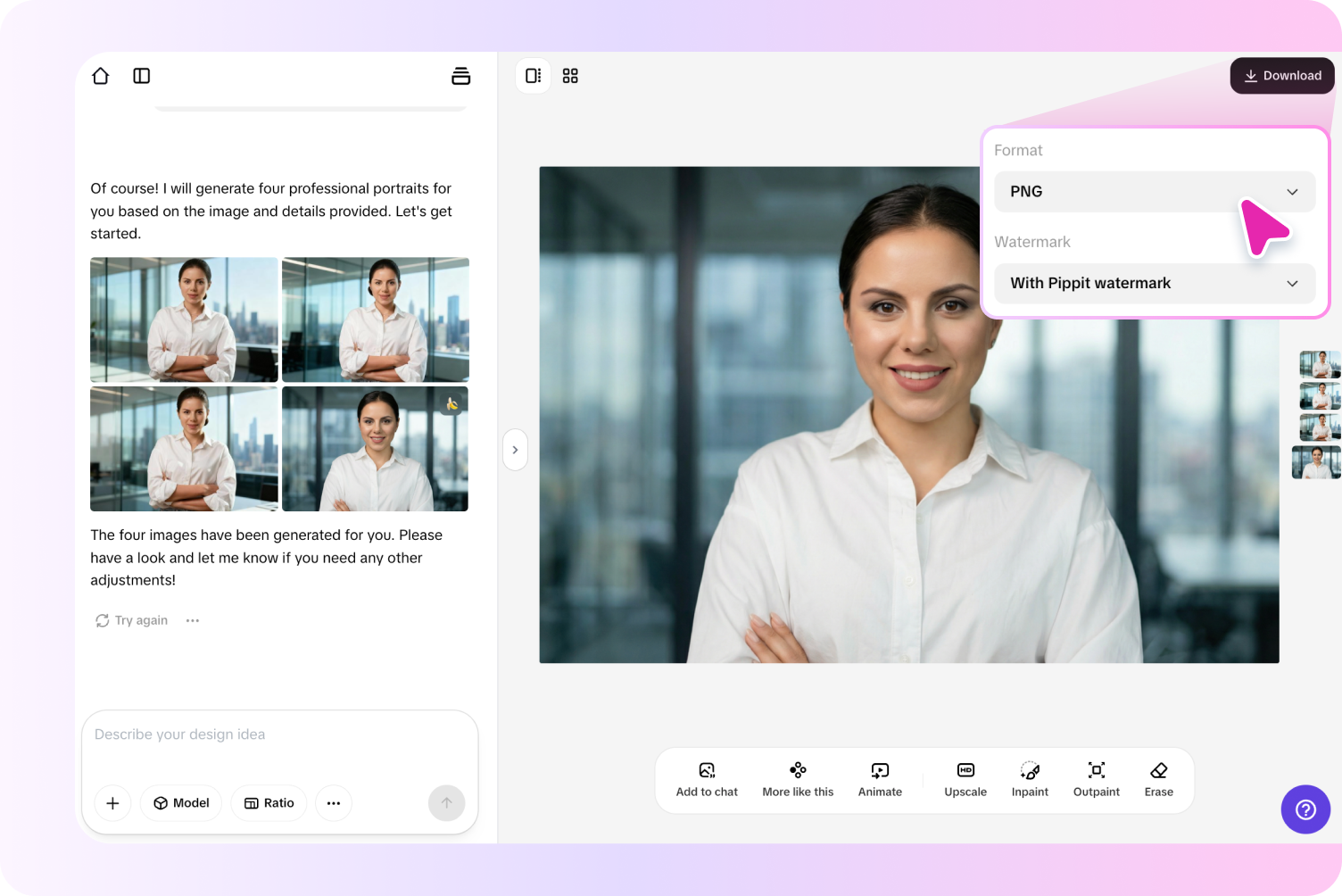 Export your makeup image