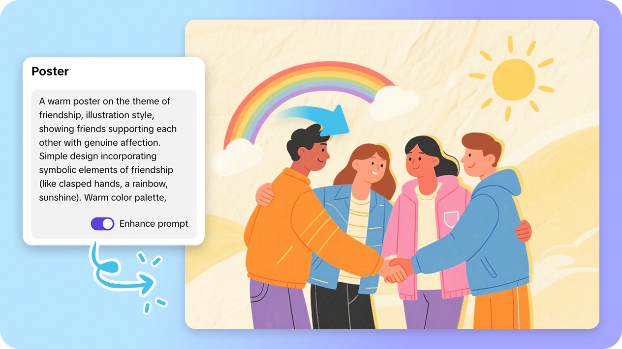 Generate friendship posters with AI