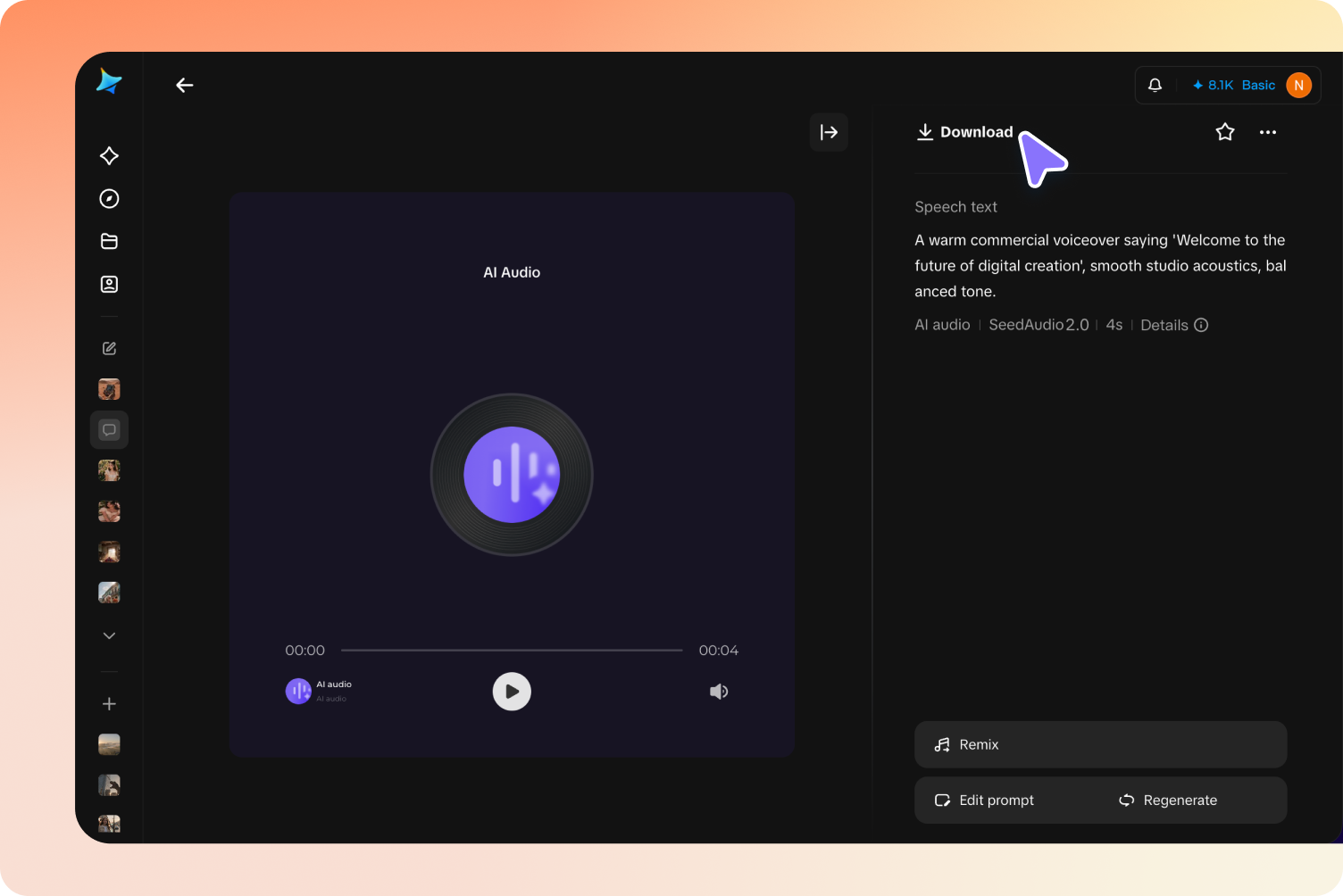Step 3: Download your joined audio file