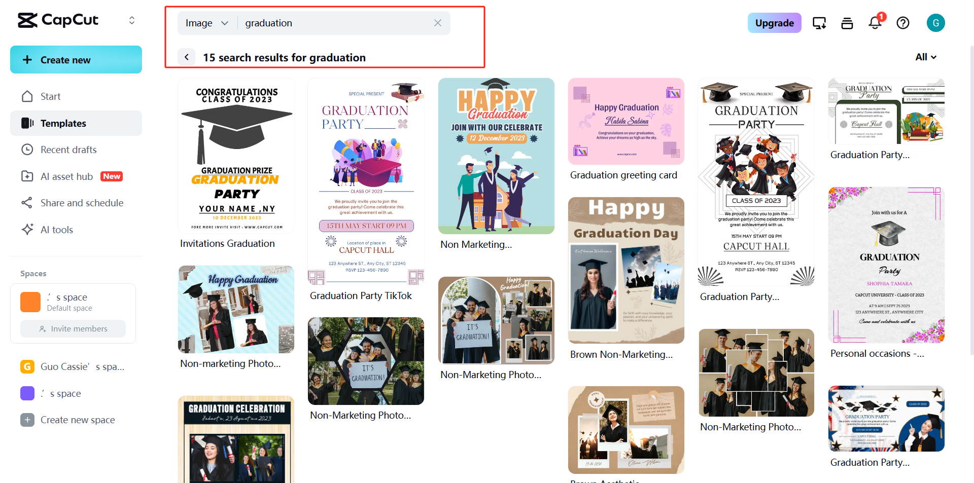 Select your template