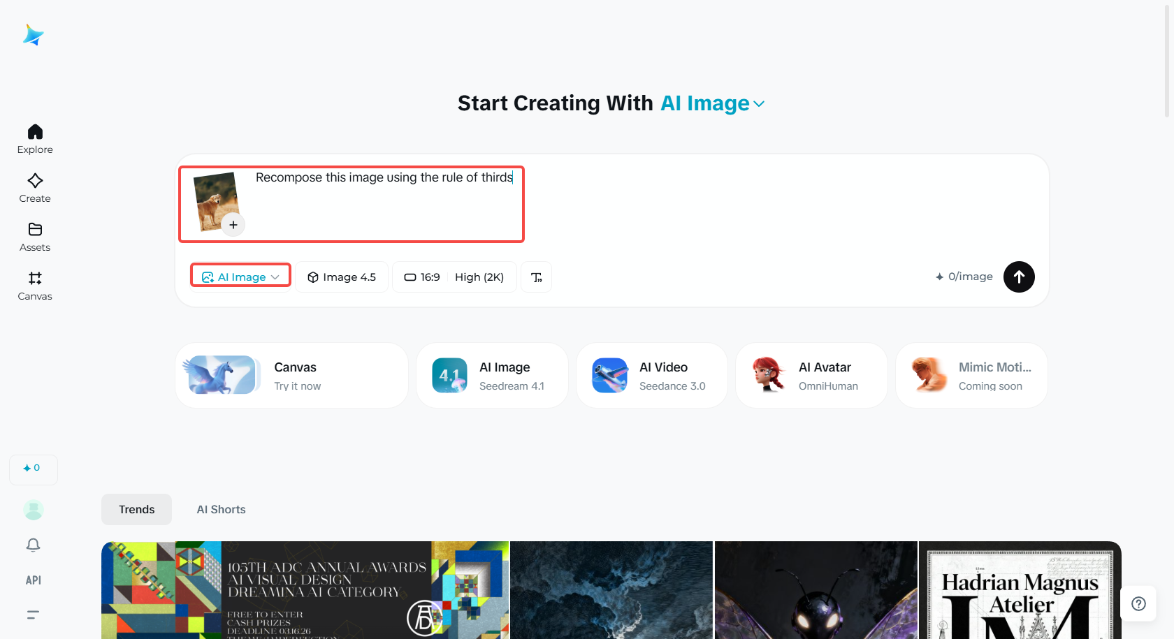 Enter text prompt for image