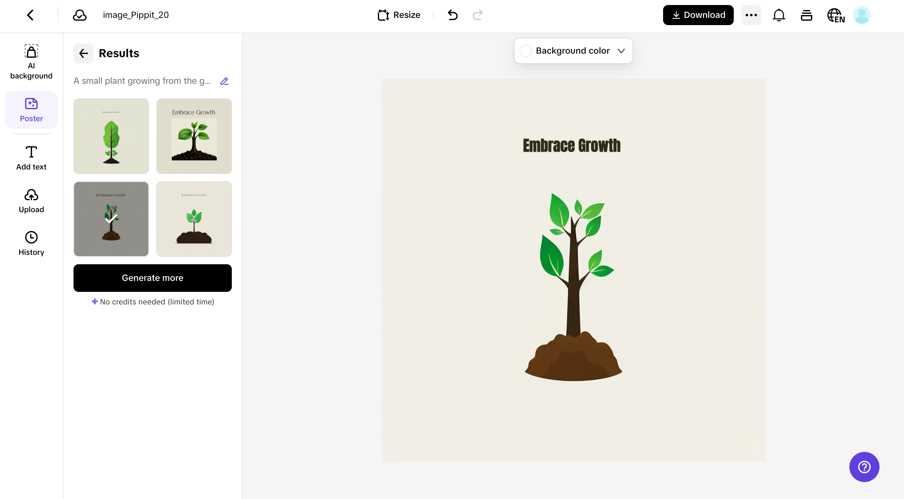 Select and edit your poster
