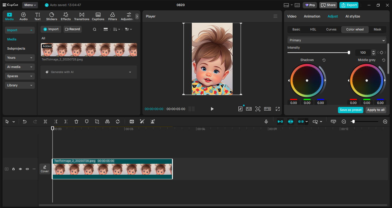 Interface of CapCut desktop video editor - an effective tool to change profile picture