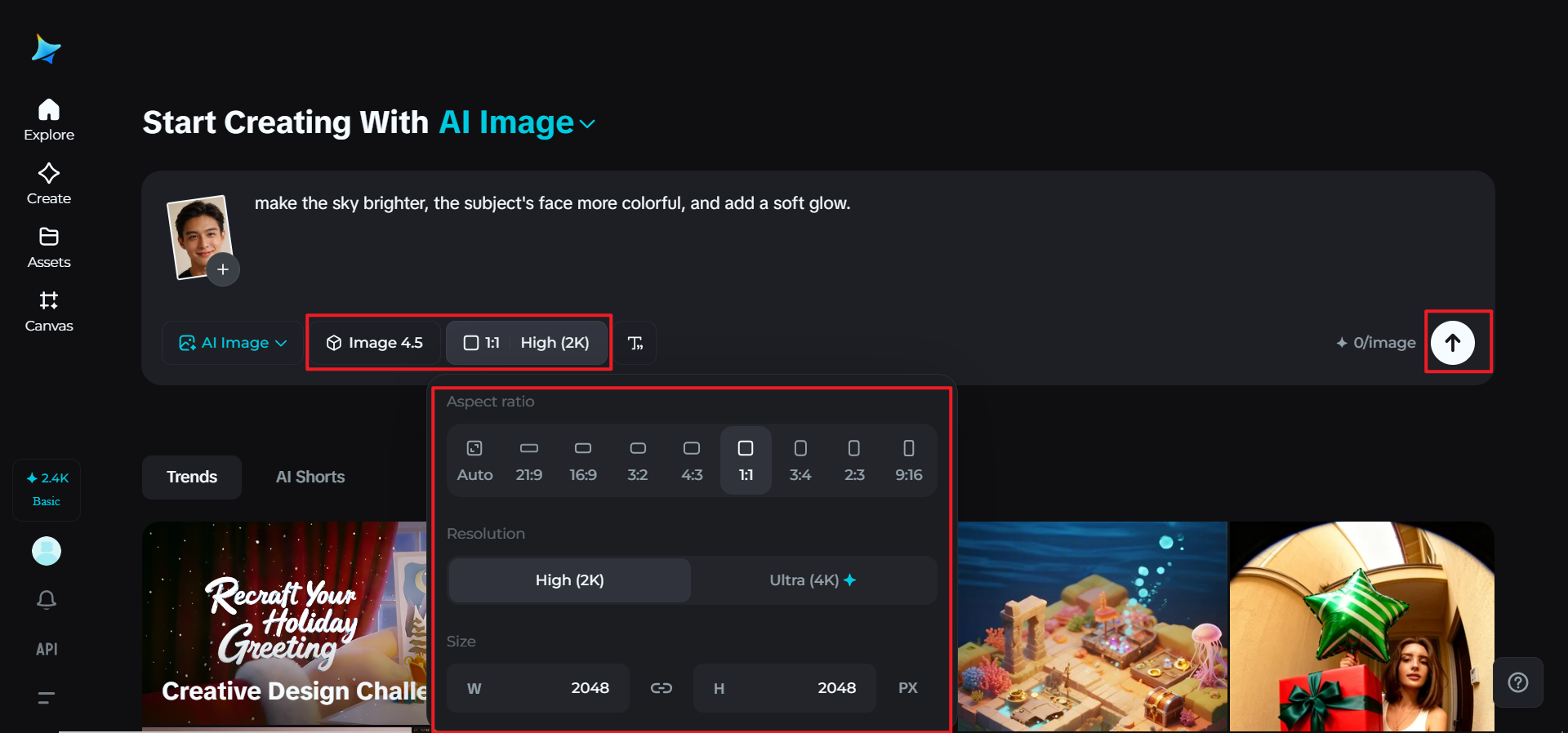 Personnalisez les paramètres et générez