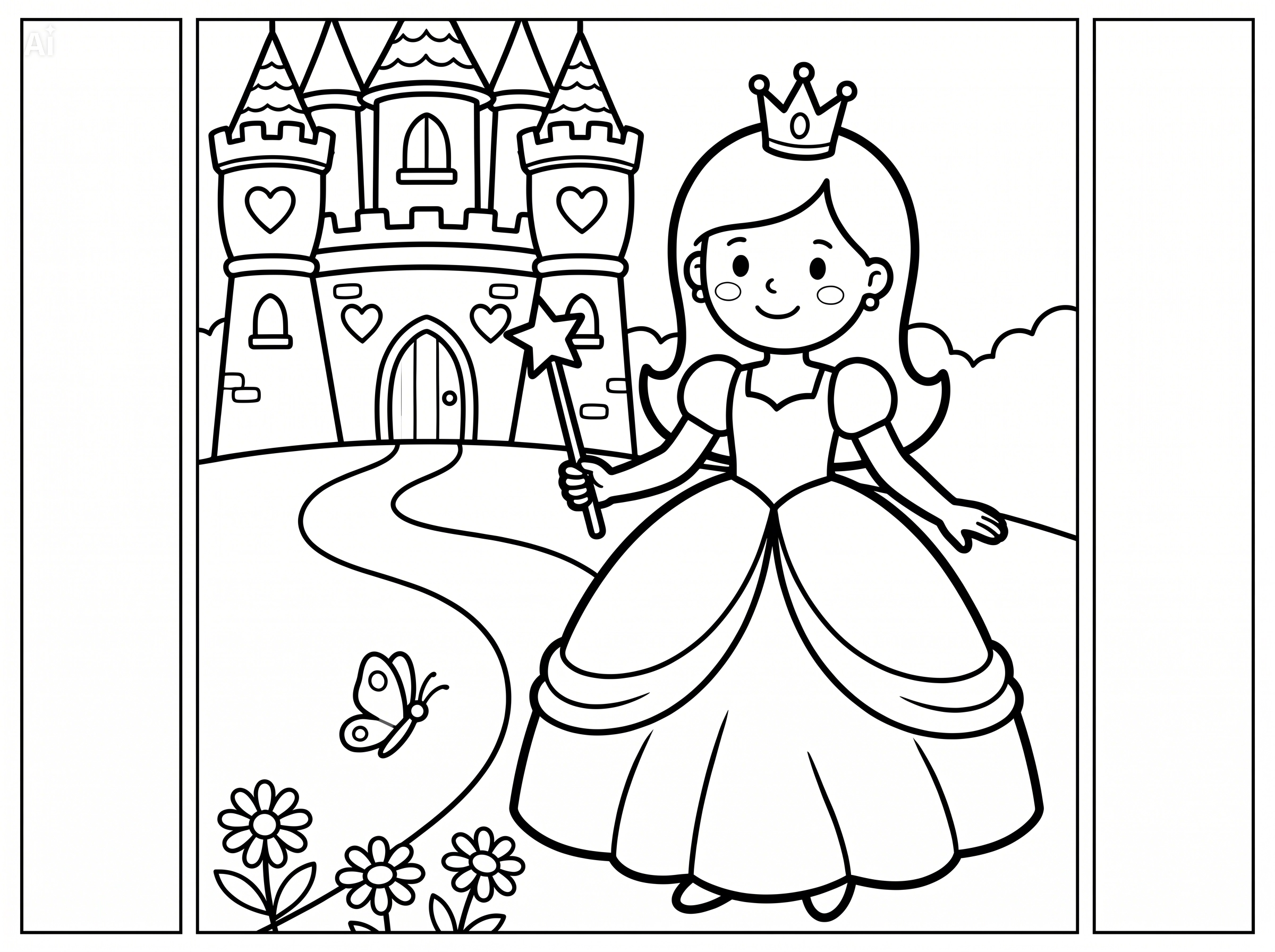 Princesa infantil para colorir