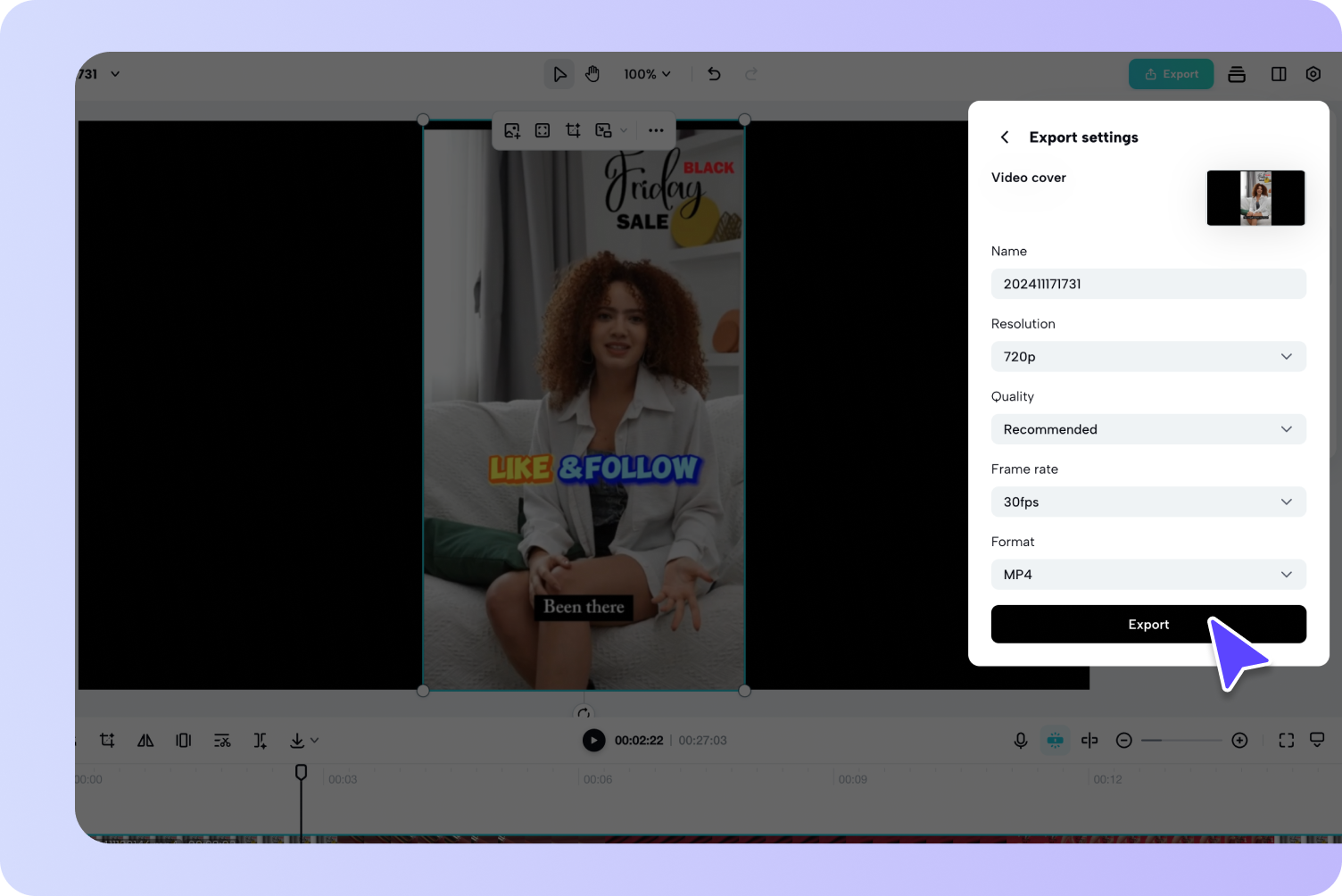Anteprima ed esportazione del tuo video