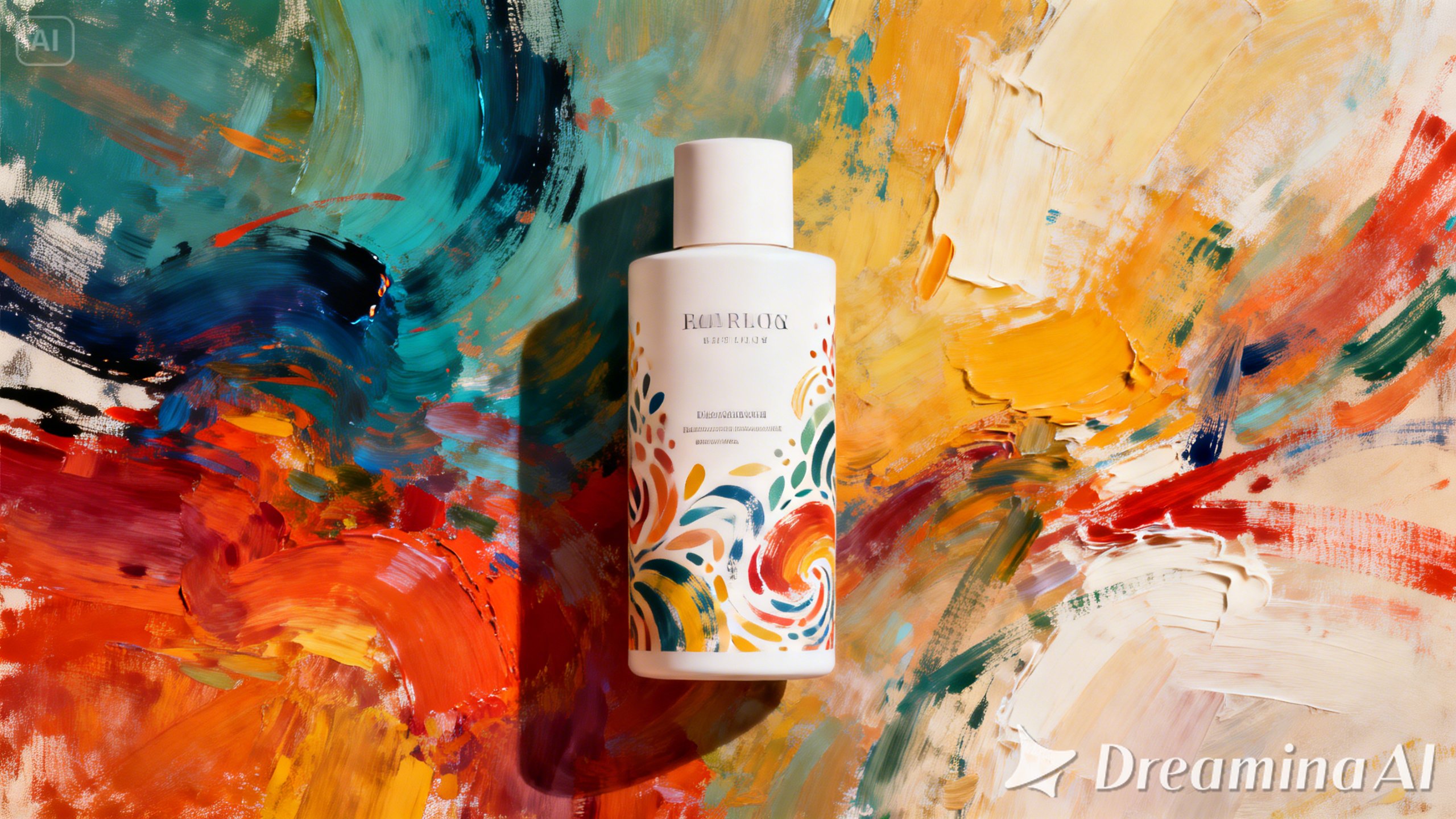 Abstract poster effects enhancing artistic product visuals