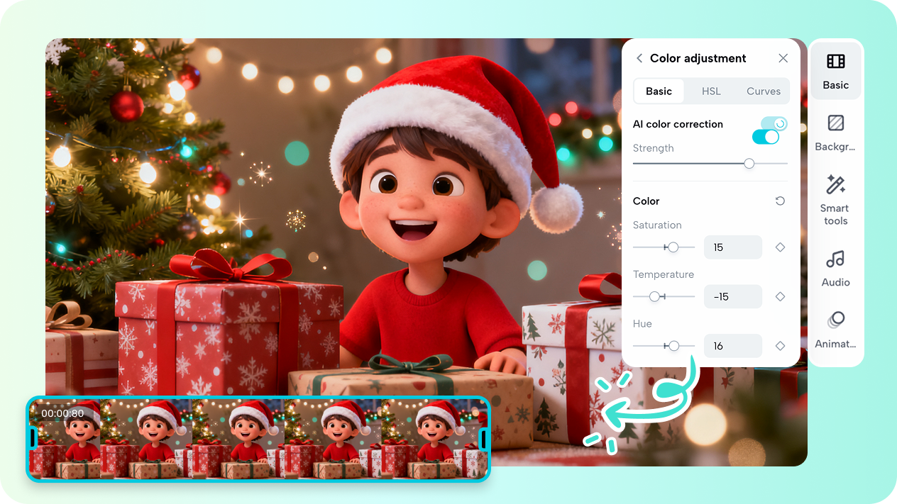Edit animasi Krismas anda