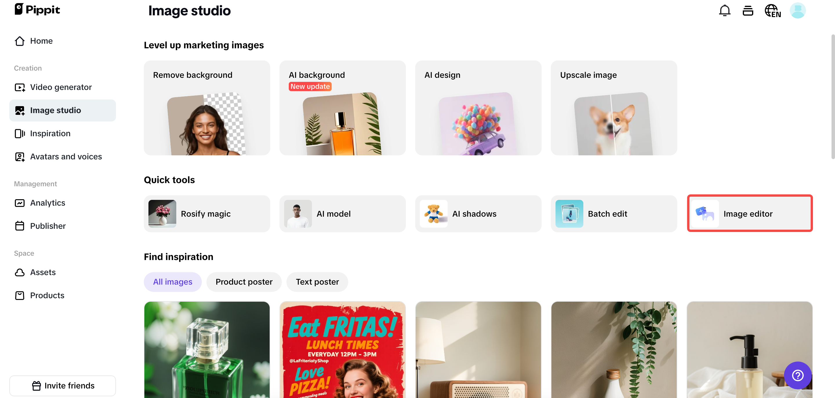 Abra o editor de imagens