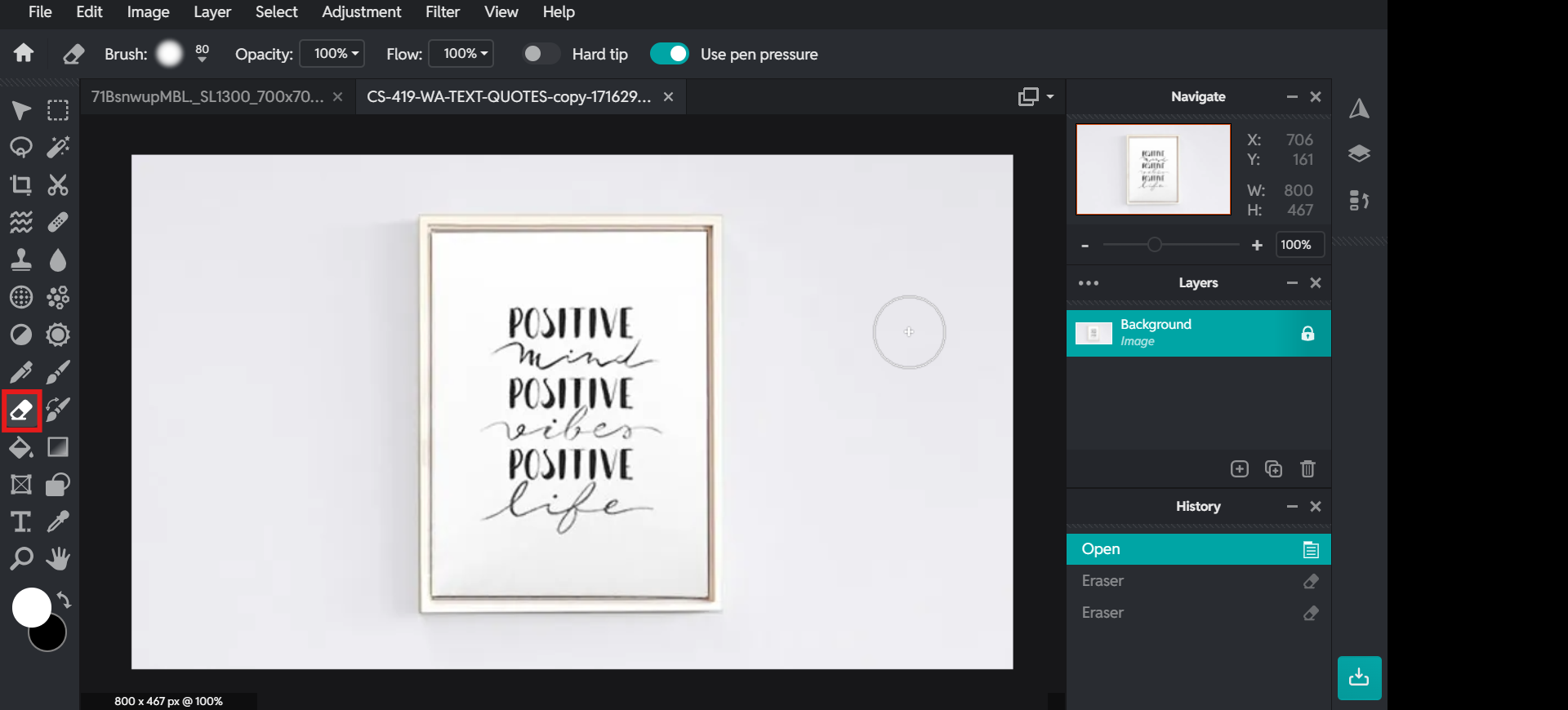 Rimuovere il testo in Pixlr