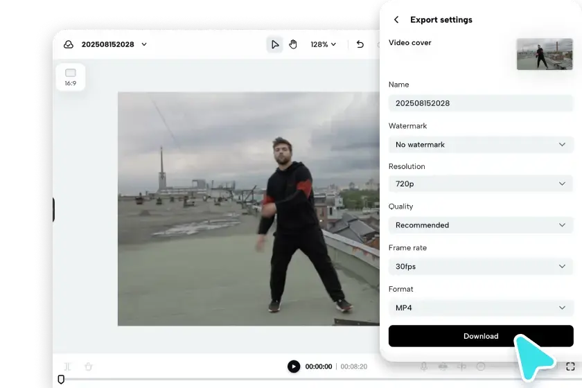 Export and share your video