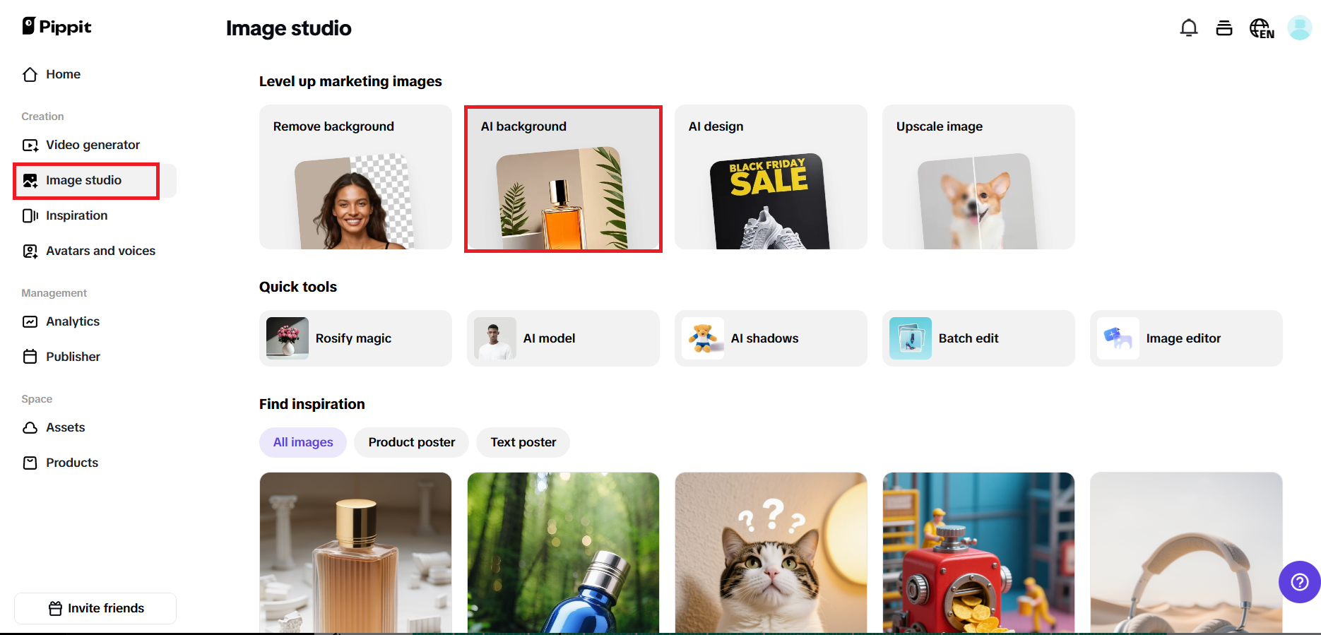 Clique na opção AI Background