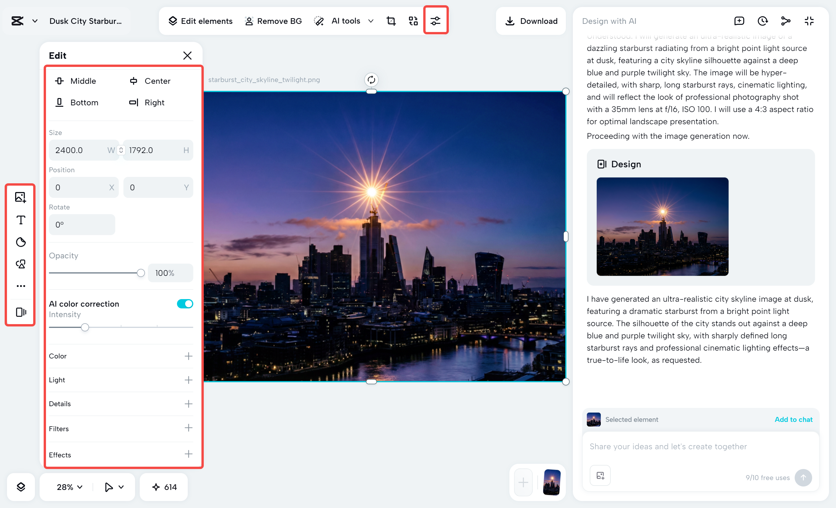 Creating a hero shot on the CapCut desktop video editor