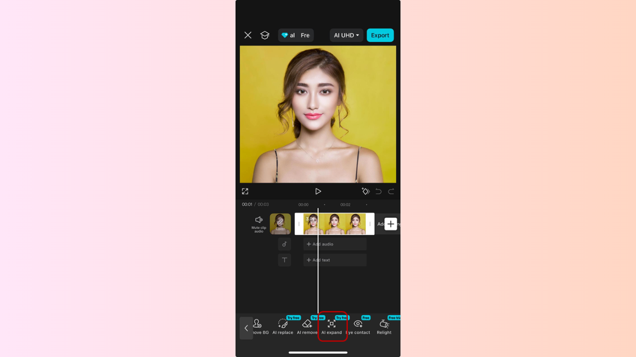 AI expand to create wide shots