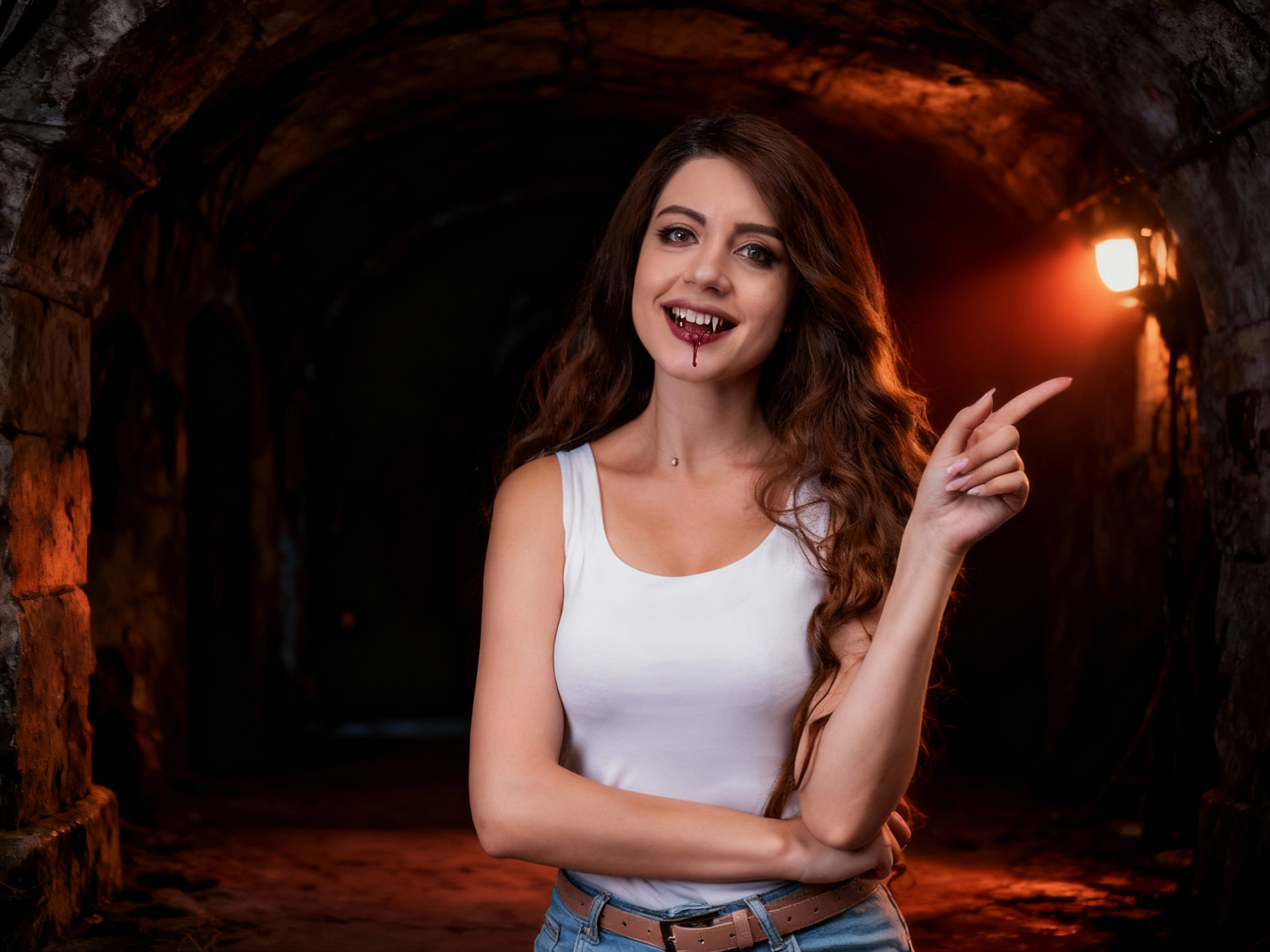 Vampire fangs and blood drips filter