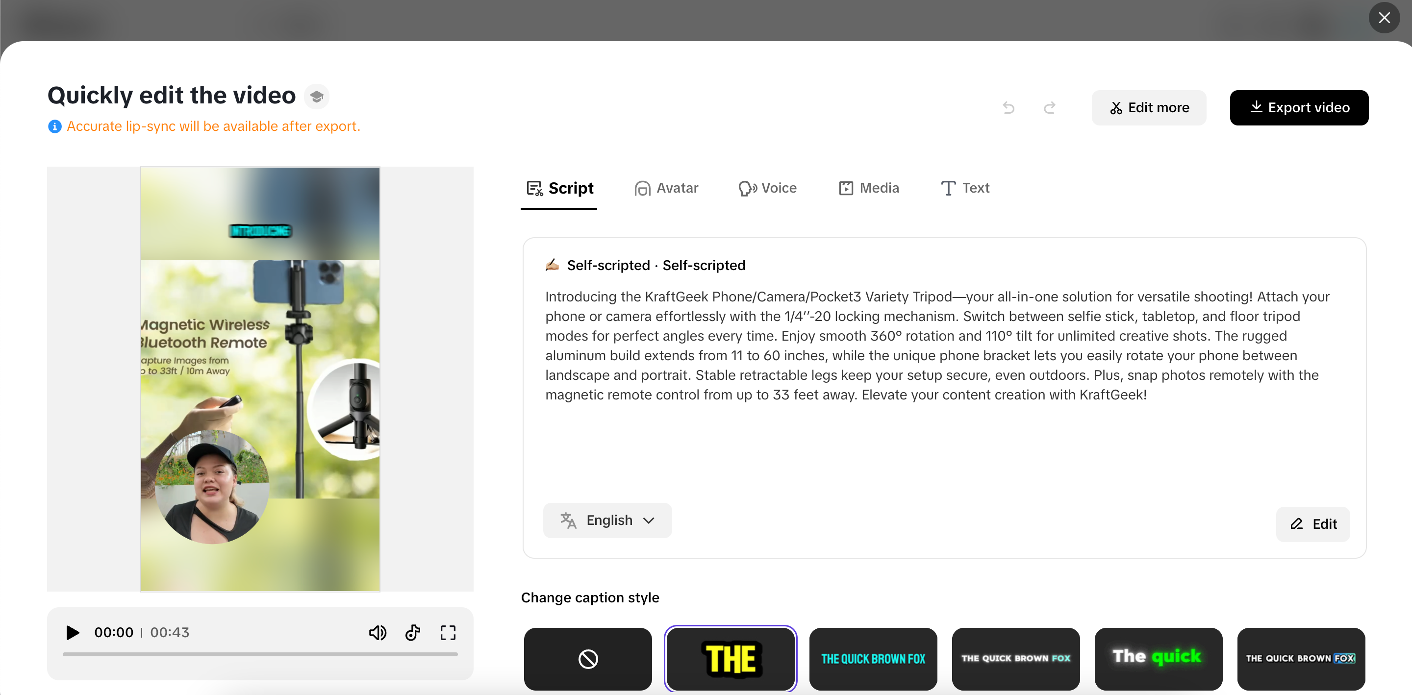 Fine-tune your video