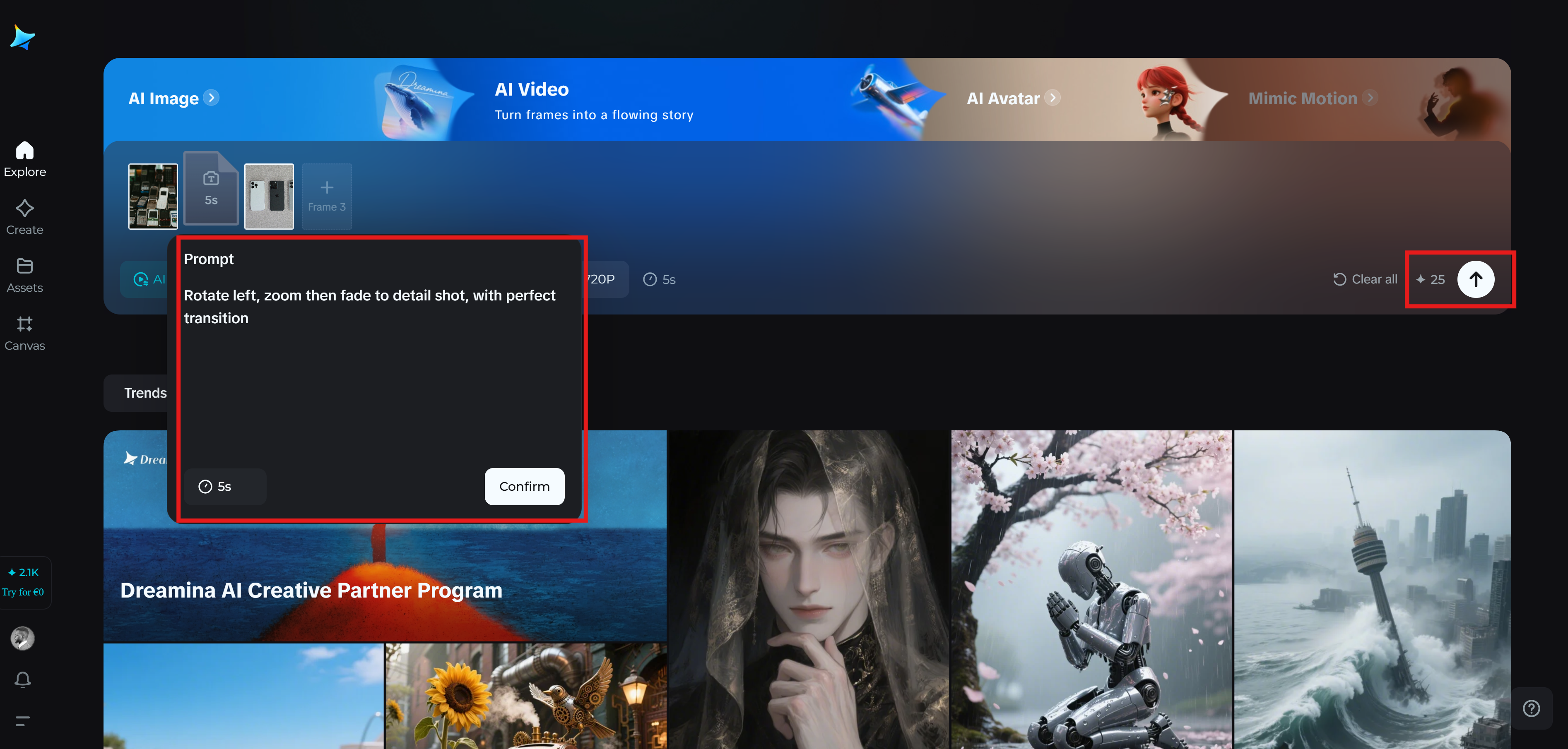 Product showcase with Dreamina