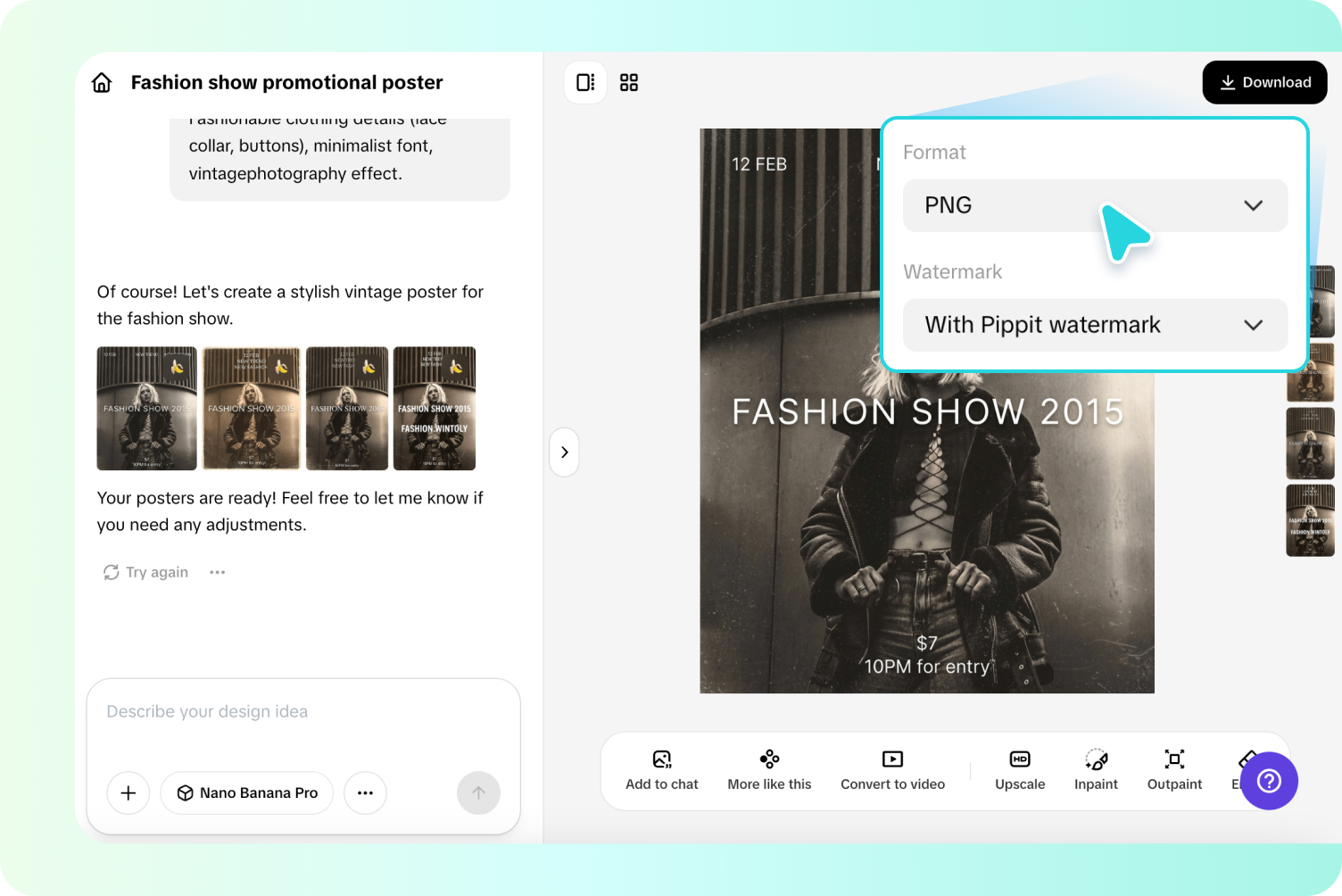 Exporting the images