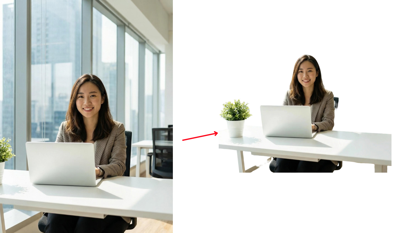 Eliminador de fondo de la foto de perfil de WhatsApp con cualquier configuración