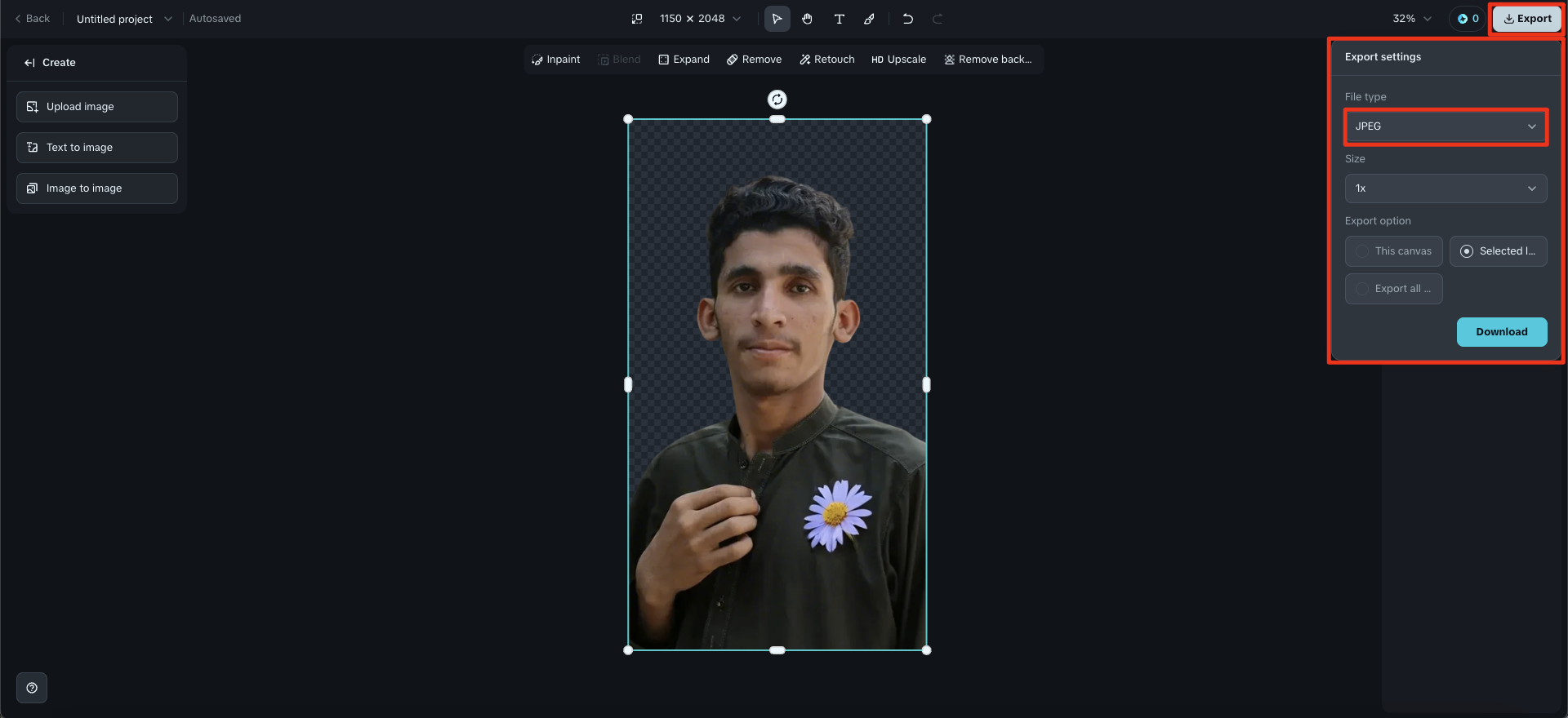 変換してダウンロード