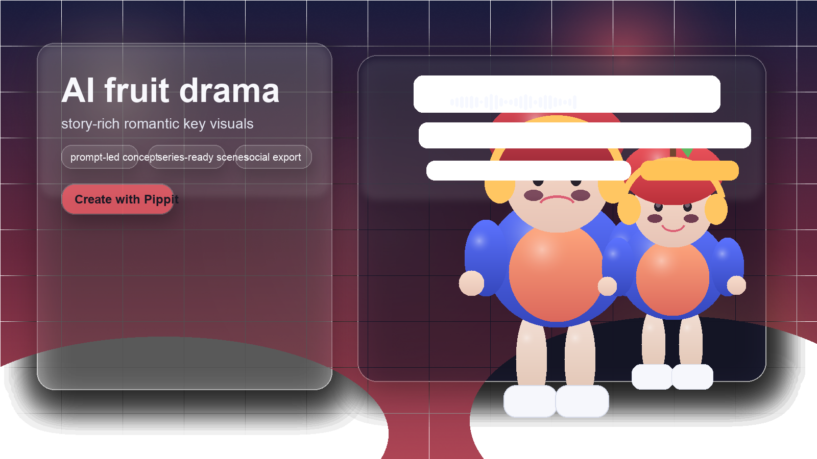 Premium create-page cover for ai fruit drama