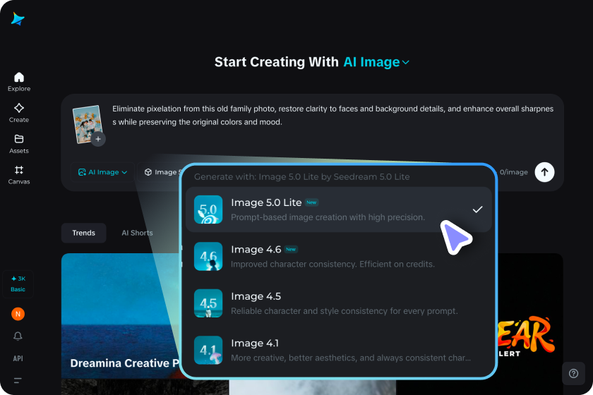 Select your model and generate