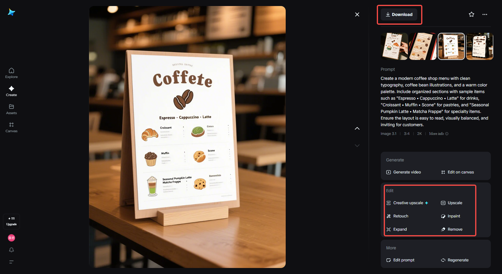 ejemplos de menús de cafeterías