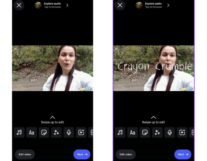 Font kapur / Tulisan tangan di Instagram