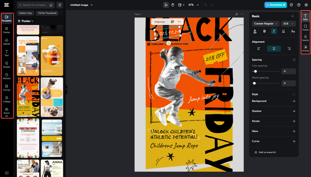 Modificare il poster in CapCut