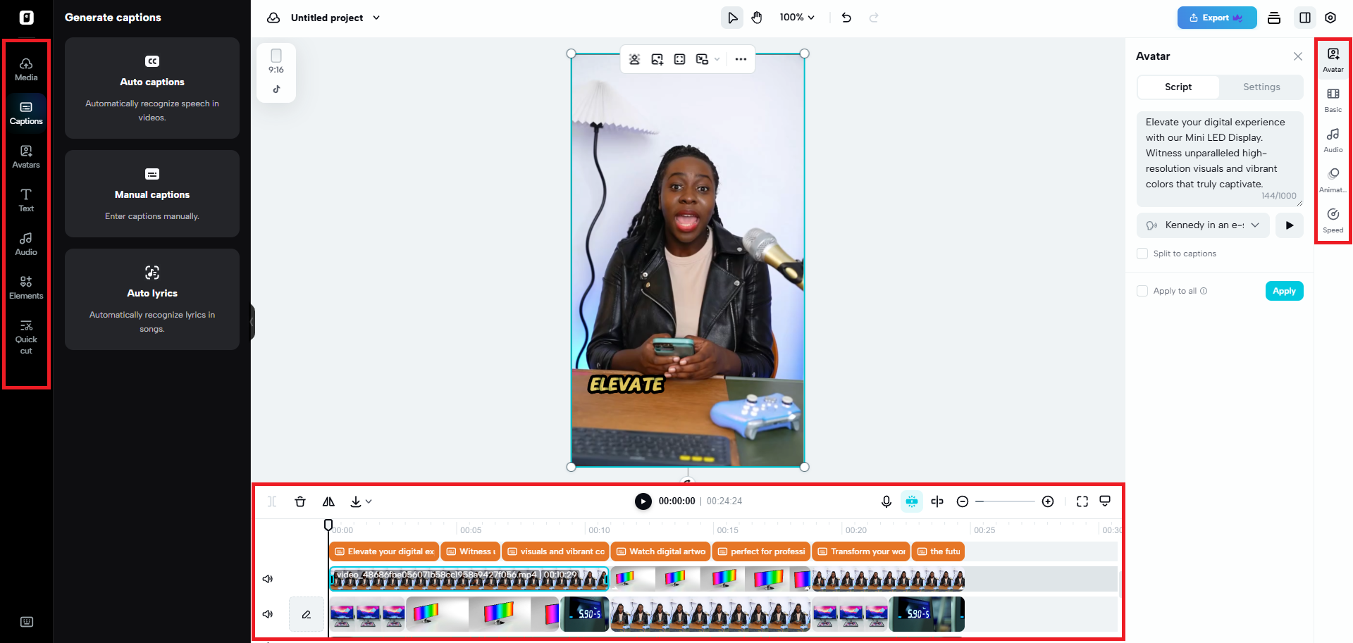 Carry out advanced video editing functions