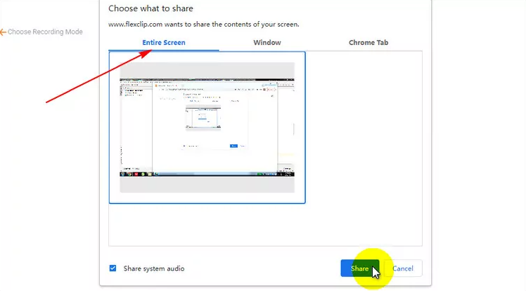 Montrant comment utiliser l'écran et l'enregistreur audio gratuits de Flexclip