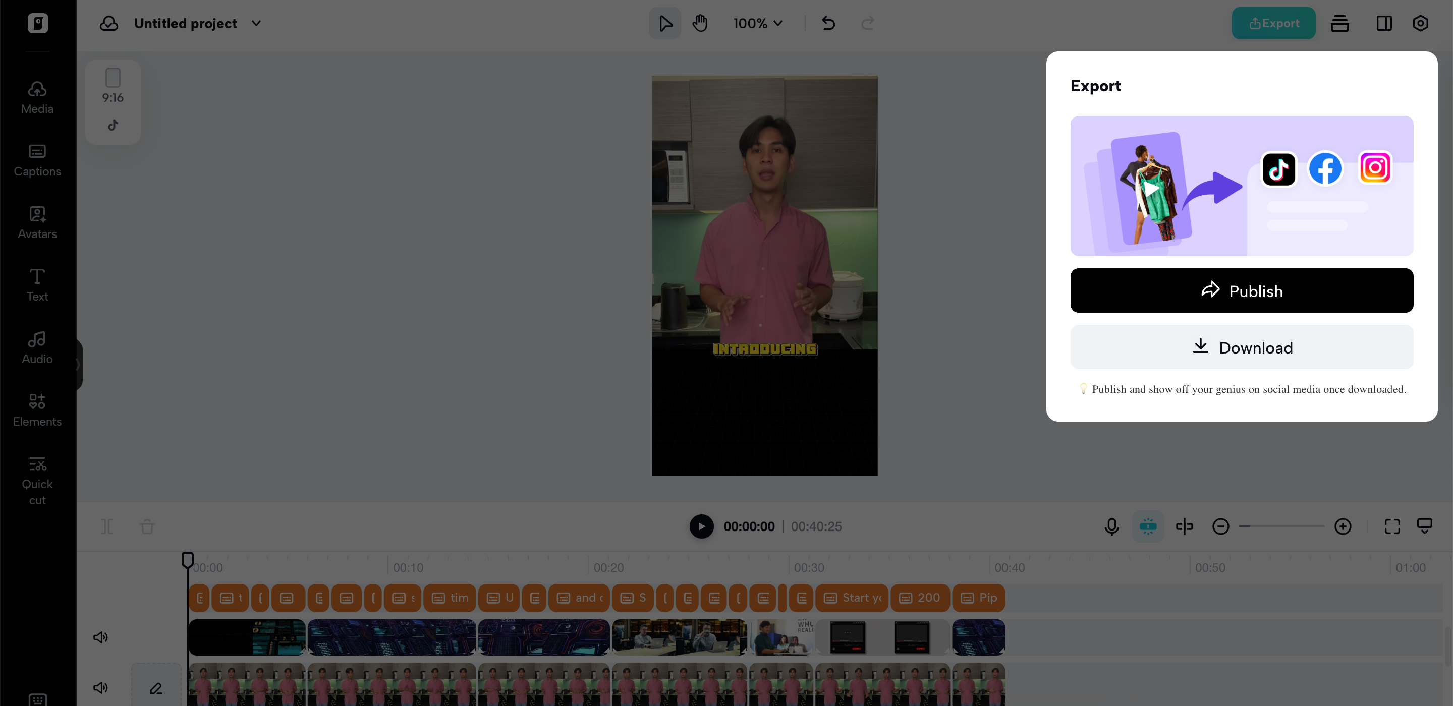 I-export ang iyong video