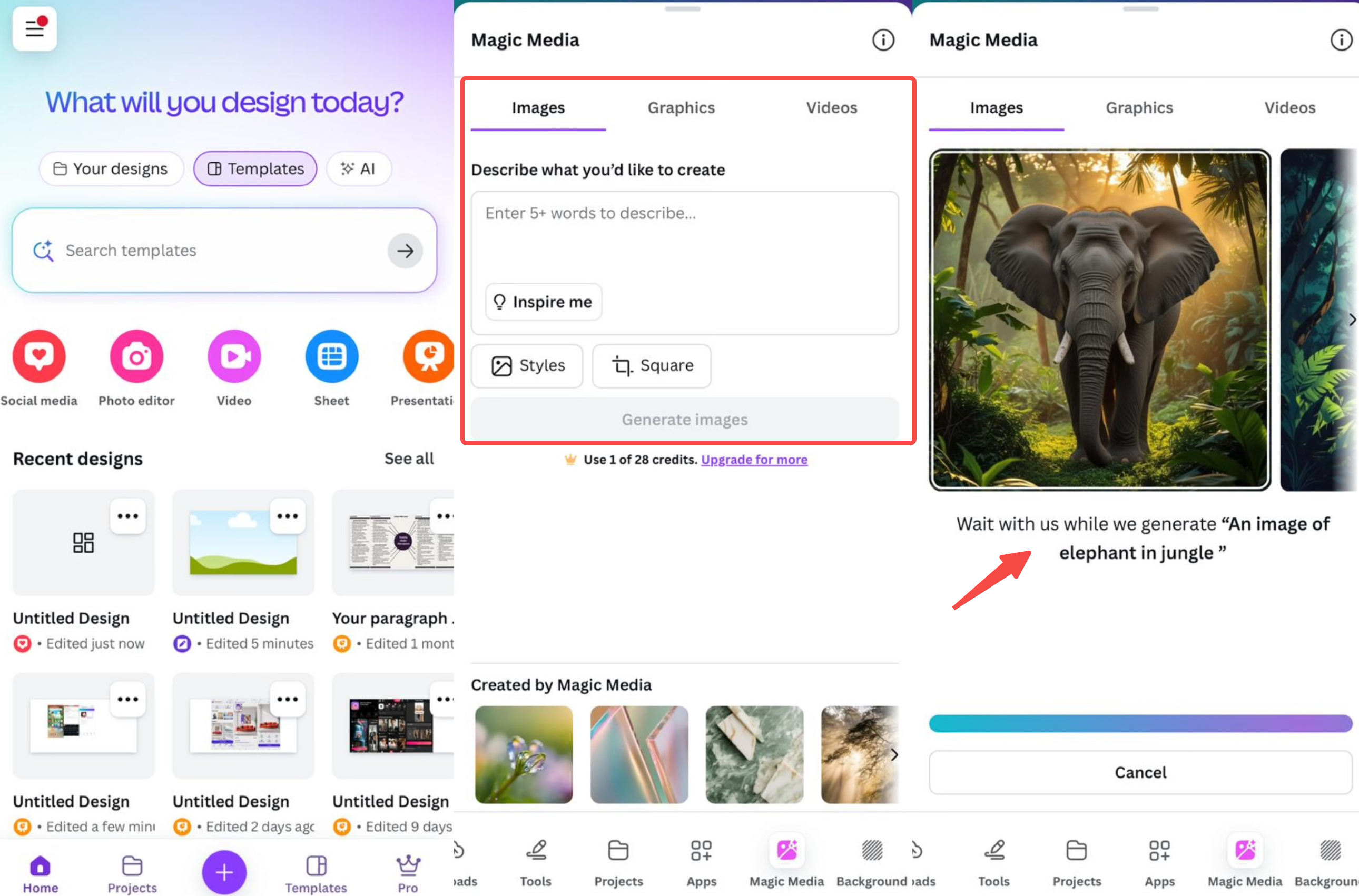 Converting text to image in Canva