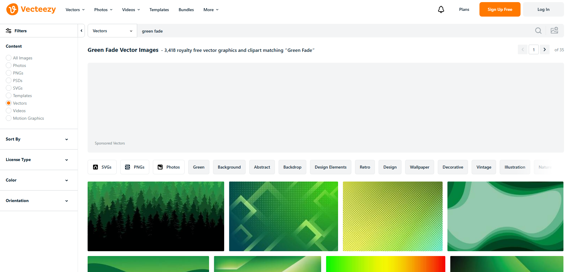 Vecteezy interface