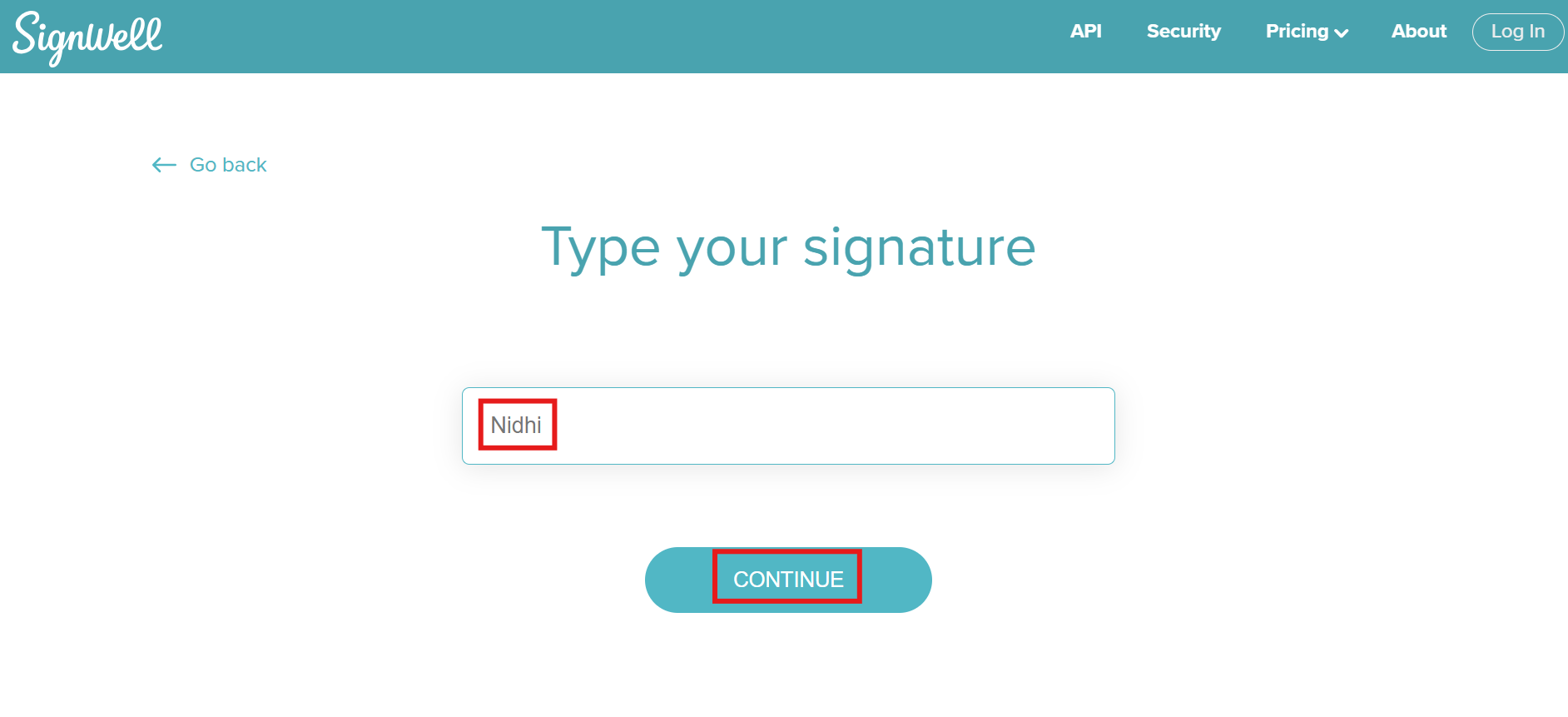 type your signature