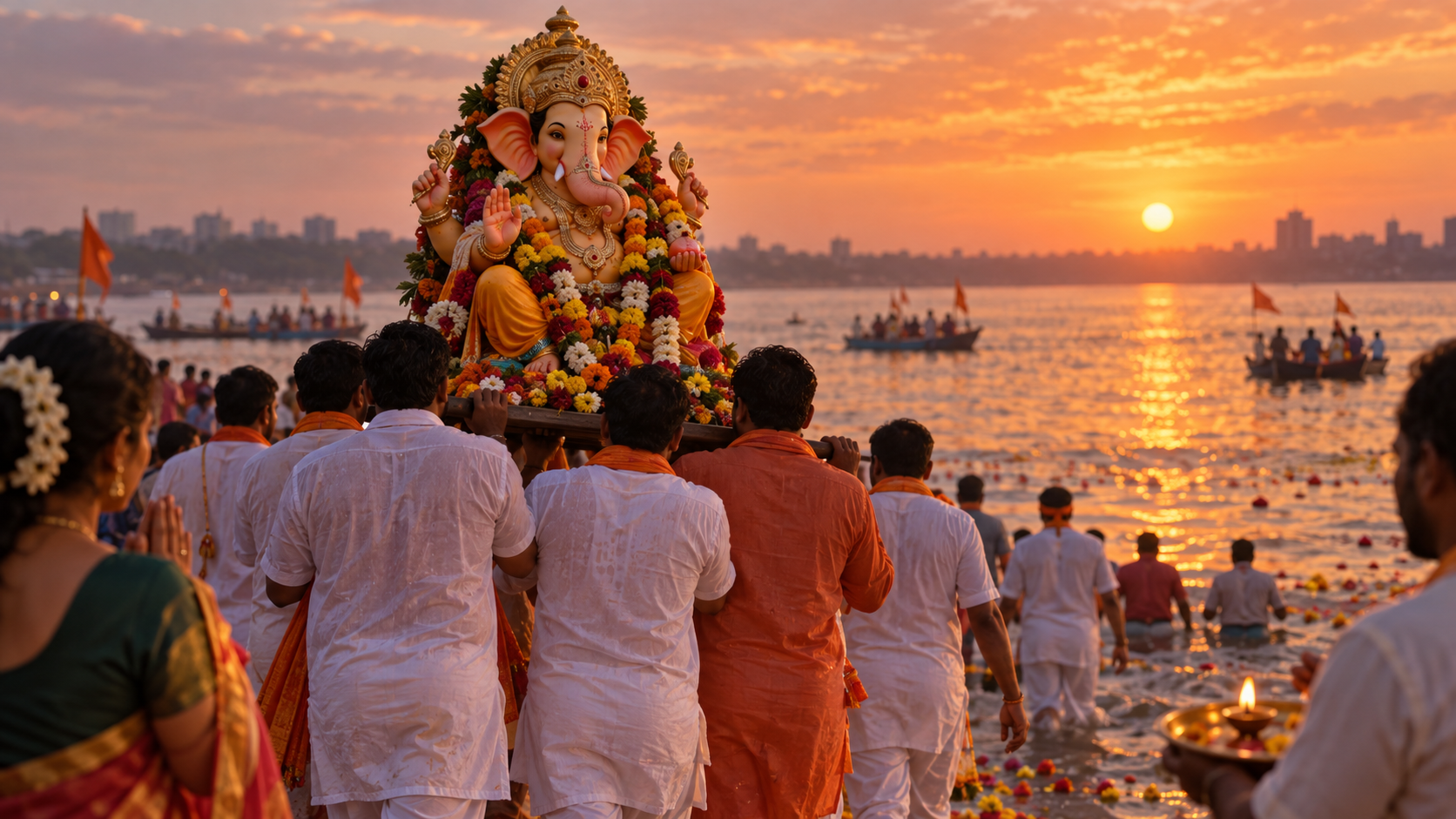Goodbye Bappa Ganpati Visarjan Ai Prompts original visual 1