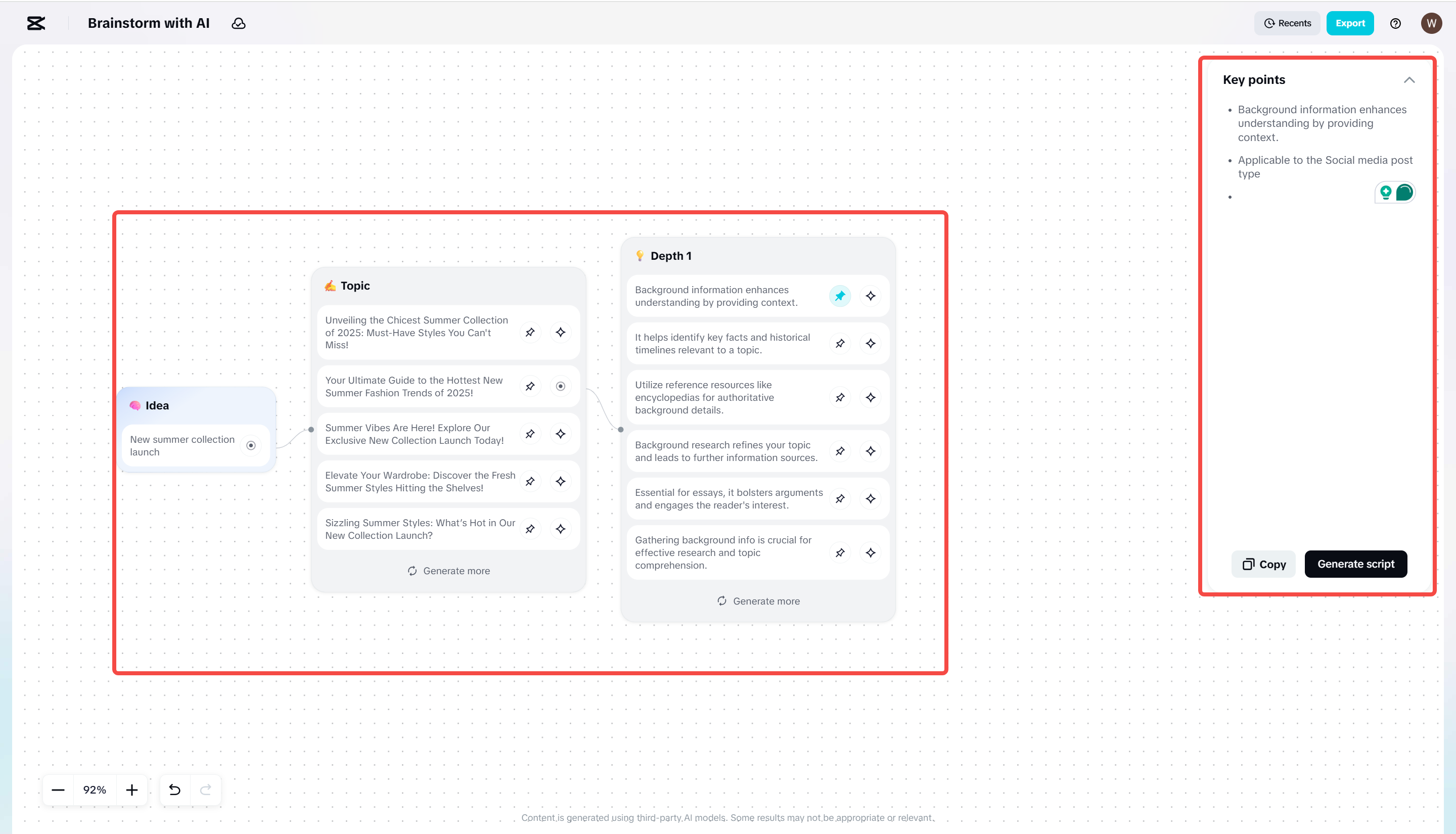 Enter your idea on CapCut Web