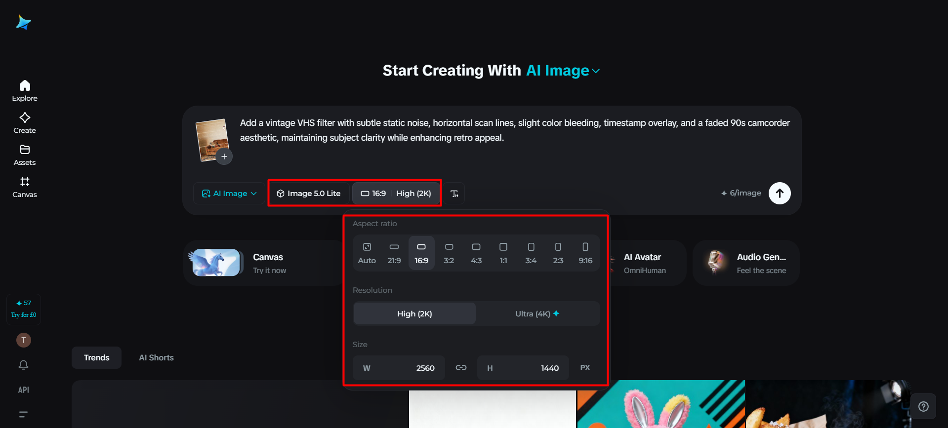 Select the model and generate an image