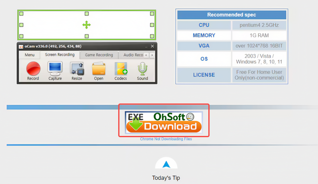 Herunterladen von oCam