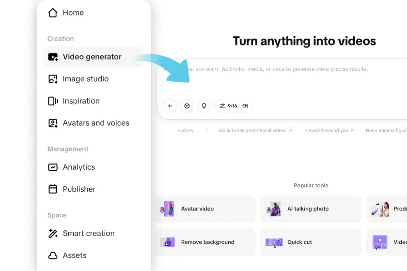 Open the video generator