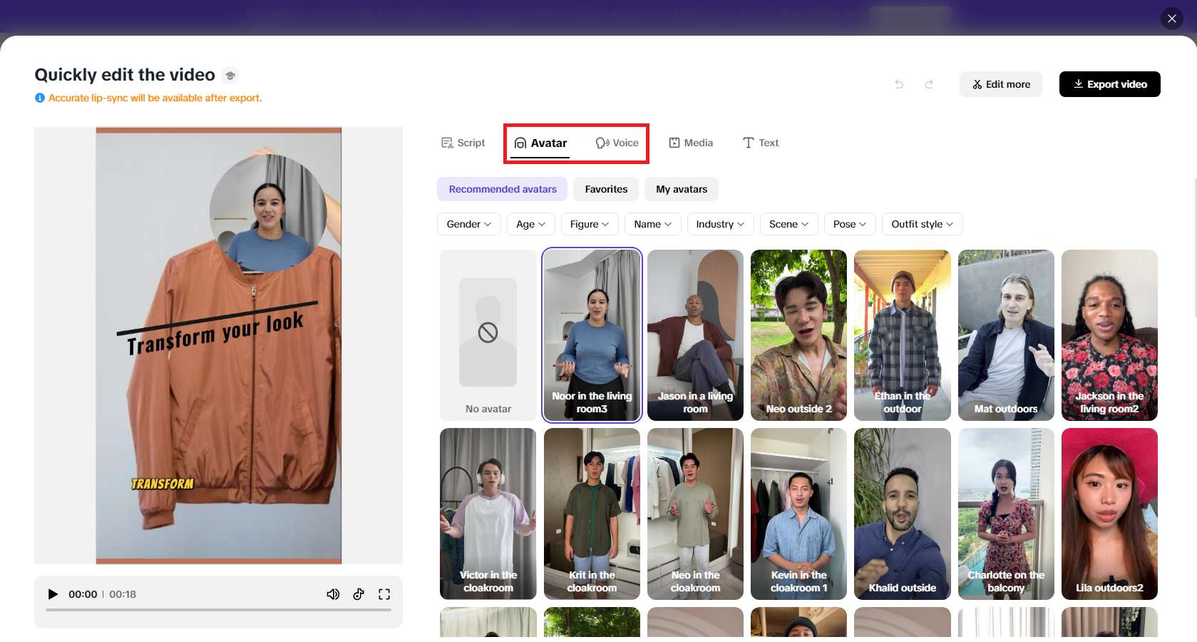 Natatanging mga AI-generated na boses at avatar
