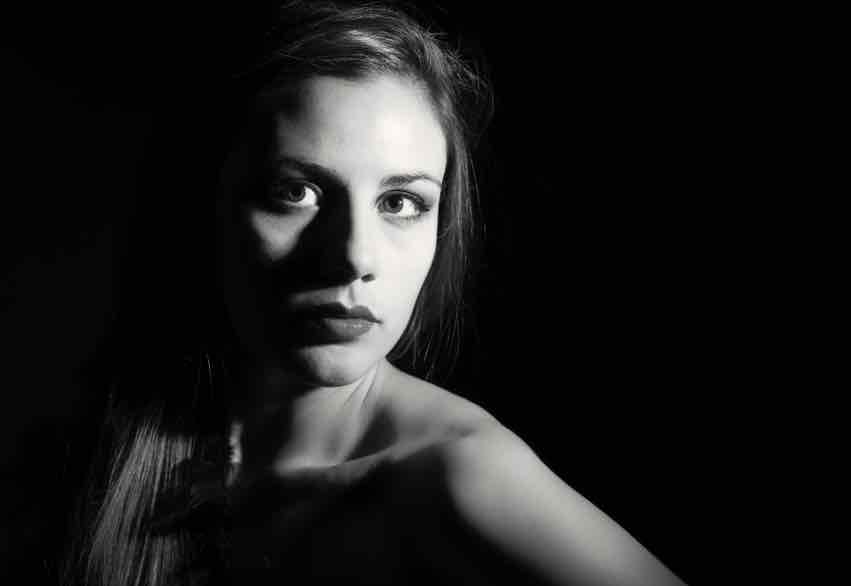Portrait showing Rembrandt lighting